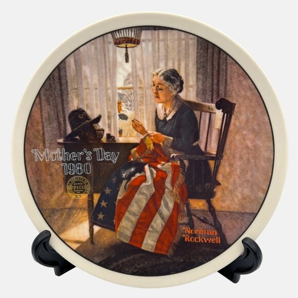1980 Knowles Norman Rockwell Mother's Day Collectible Plate Porcelain China 8.5" - Picture 1 of 4
